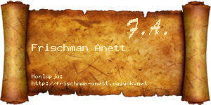 Frischman Anett névjegykártya