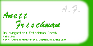 anett frischman business card